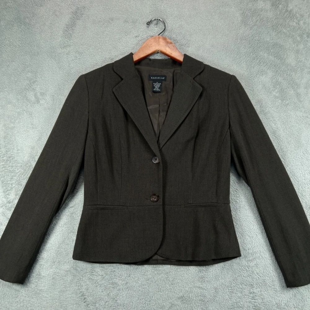 Rafaella Suit Jacket Blazer Womens 6 Brown Two Button